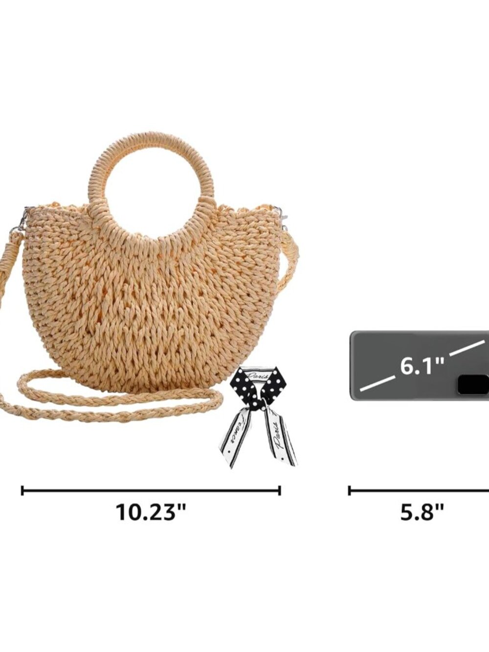 Straw Shoulder Bag For Women Woven Purse Beach Envelope Clutch Straws Wallet | S - Picture 3 of 7